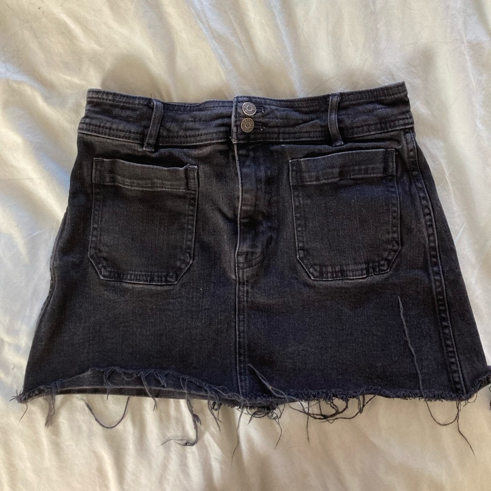 Madewell black jean skirt